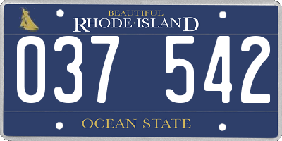 RI license plate 037542