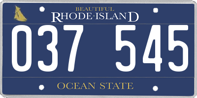 RI license plate 037545