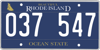 RI license plate 037547