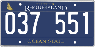RI license plate 037551