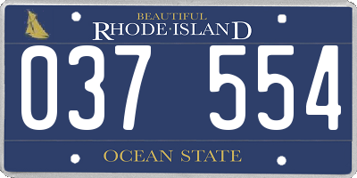 RI license plate 037554