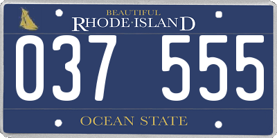 RI license plate 037555