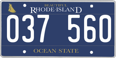 RI license plate 037560