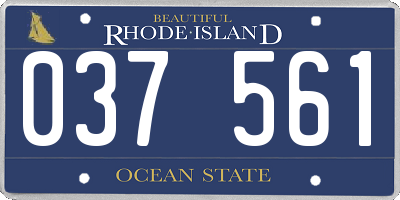 RI license plate 037561