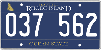 RI license plate 037562