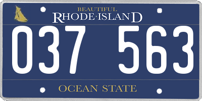 RI license plate 037563