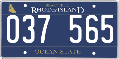 RI license plate 037565