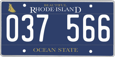 RI license plate 037566