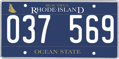 RI license plate 037569