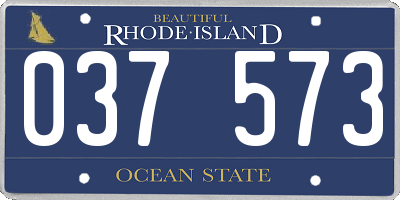 RI license plate 037573