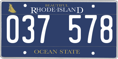 RI license plate 037578