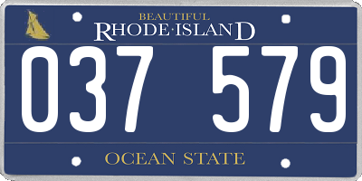 RI license plate 037579
