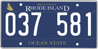 RI license plate 037581
