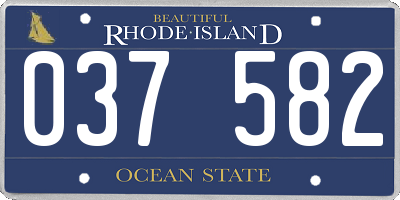RI license plate 037582