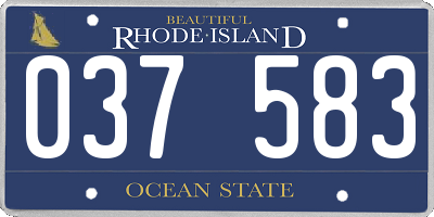 RI license plate 037583