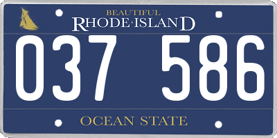 RI license plate 037586