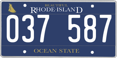 RI license plate 037587