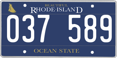 RI license plate 037589