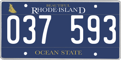 RI license plate 037593
