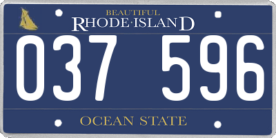 RI license plate 037596