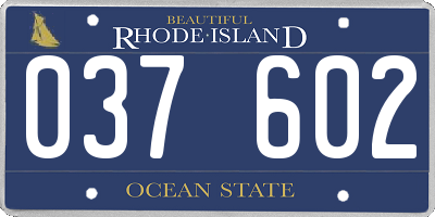 RI license plate 037602