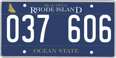 RI license plate 037606