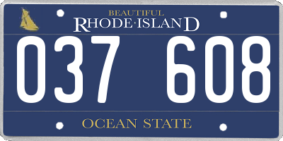 RI license plate 037608