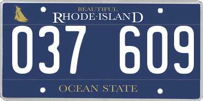 RI license plate 037609