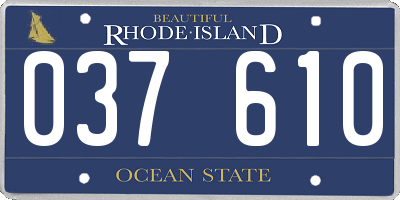 RI license plate 037610