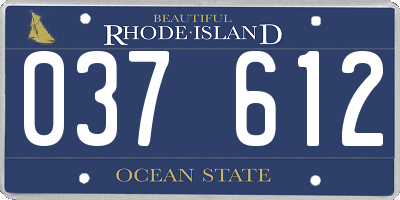 RI license plate 037612