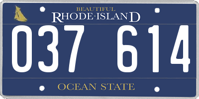 RI license plate 037614