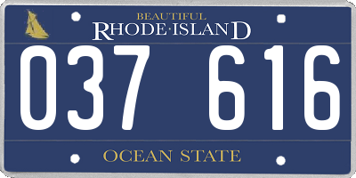 RI license plate 037616