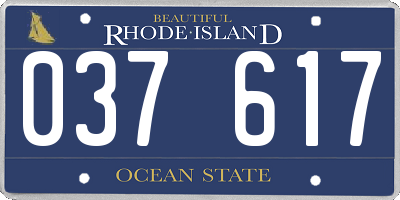 RI license plate 037617