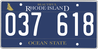 RI license plate 037618