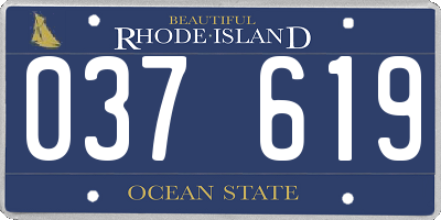 RI license plate 037619