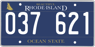RI license plate 037621