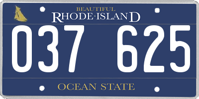 RI license plate 037625