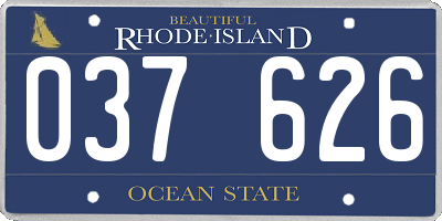 RI license plate 037626