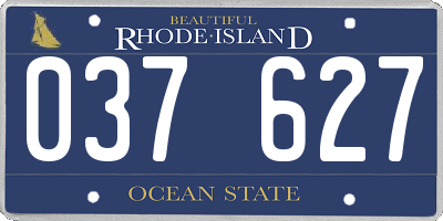 RI license plate 037627