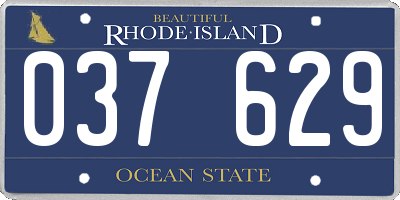 RI license plate 037629