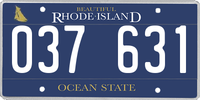 RI license plate 037631