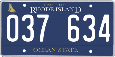 RI license plate 037634