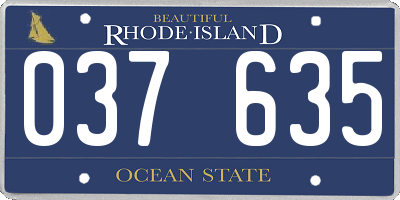 RI license plate 037635