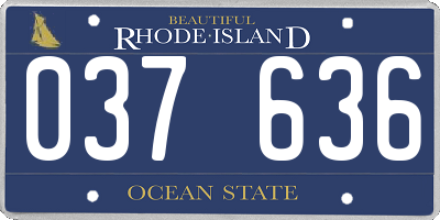 RI license plate 037636