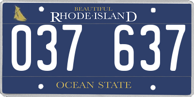RI license plate 037637
