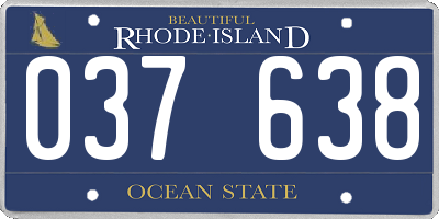 RI license plate 037638