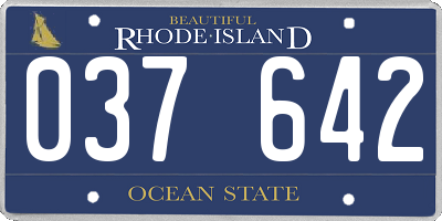 RI license plate 037642