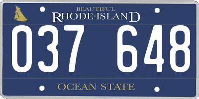 RI license plate 037648