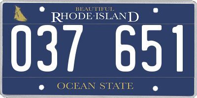RI license plate 037651