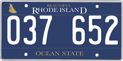 RI license plate 037652